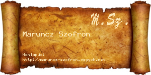 Maruncz Szofron névjegykártya